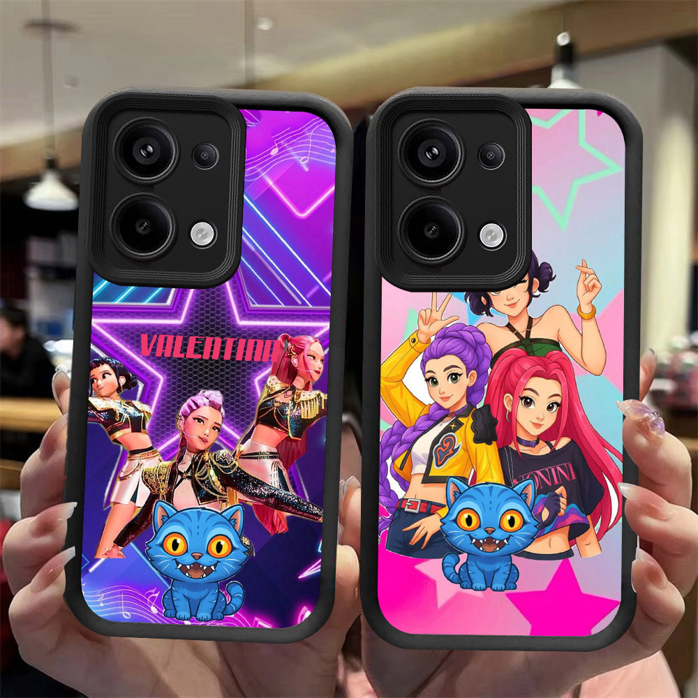 J-17 K-Pop Demon Hunters ดำขาวชมพูเคสโทรศัพท์หรับ OPPO Reno 15 13F 14 13 14F Find X9 A6 Pro 5G