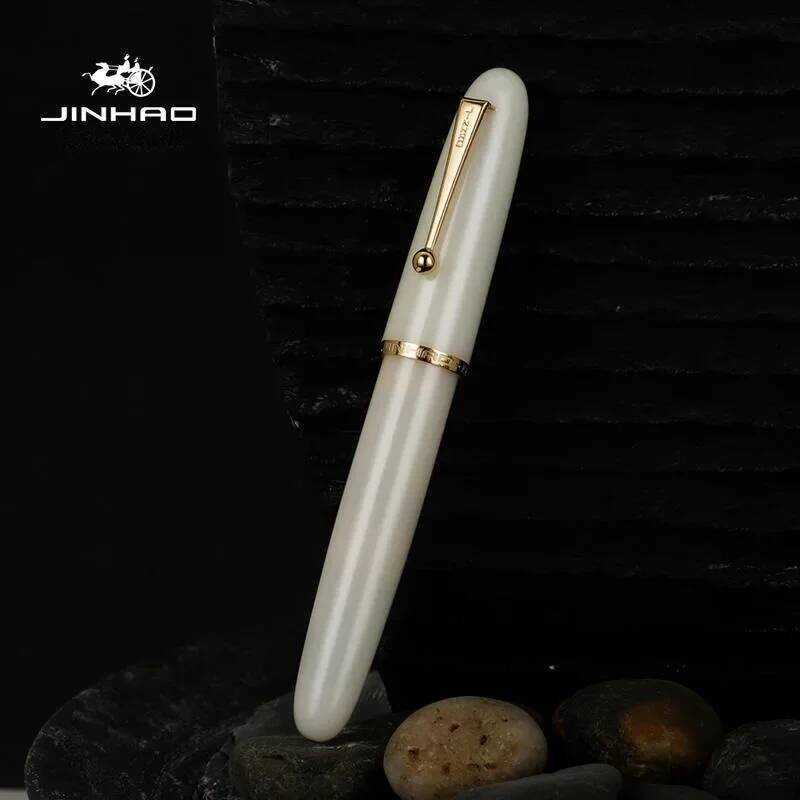 ปากกาหมึกซึม JINHAO 9019 สีงาช้าง ขนาดใหญ่ ปากกาเรซิน หัวปากกา EF/F/M พร้อมตัวแปลงขนาดใหญ่ อุปกรณ์เค