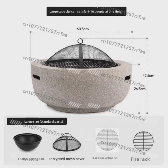 Outdoor BBQ Grill Charcoal Grill Table Balcony Patio Household Indoor BBQ Shelf Charcoal Brazier He