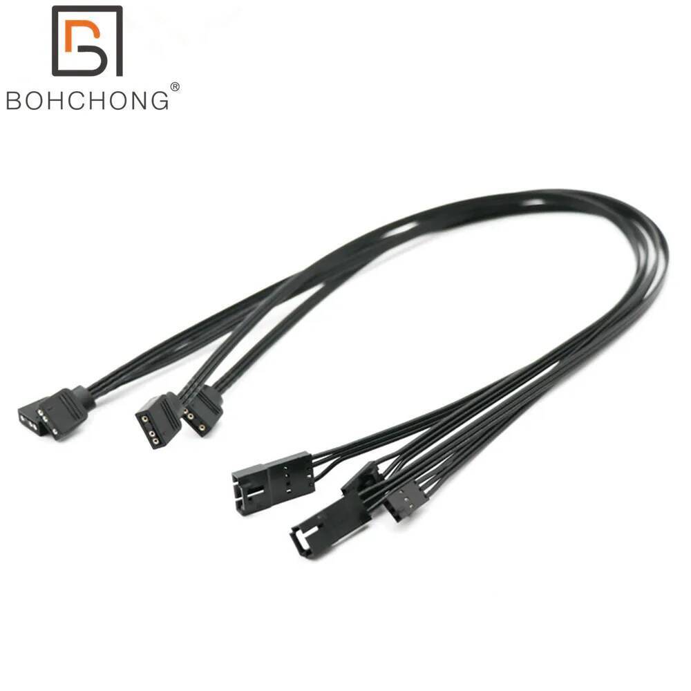 Corsair พัดลม RGB ARGB อะแดปเตอร์สาย HD LL120 140 QL 3Pin 4Pin พัดลม 5V 3Pin RGB สาย LED 50 ซม.