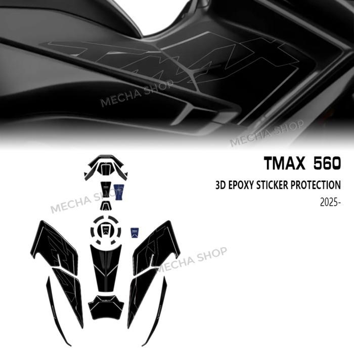 3D Resin Sticker Protection Kit For TMAX560 T MAX 560 2025 2026