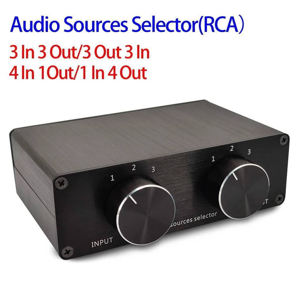 ใหม่ 4 In 1 Out 3 in 3 out Audio INPUT RCA สัญญาณสาย Splitter Selector Switcher สวิทช์ Schalter แหล่
