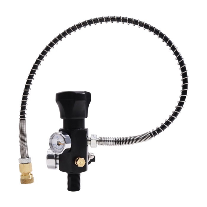 TUXING 4500Psi 300Bar Fill Station Charging Valve Dual Gauge Up to 4500psi with 24" Inch High Press