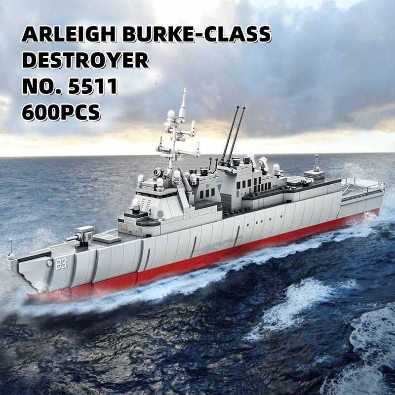 ke-Class Destroyer Model Building Blocks Military Aircrafted Ship Bricks Battle Boat Bricks Toy For