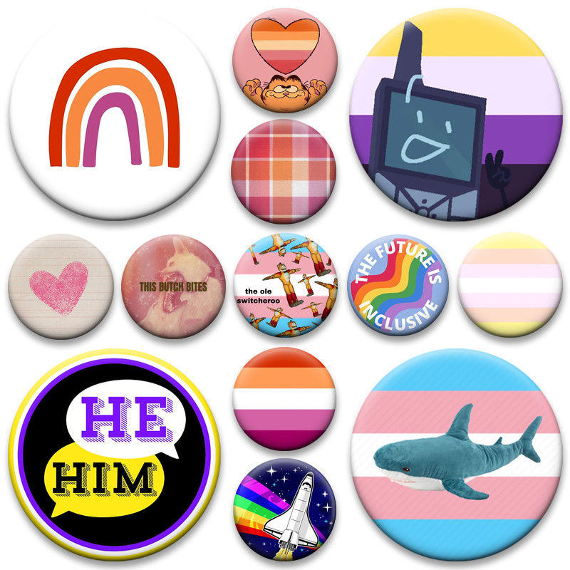 Pansexual Asexual Bisexu ป้ายที่สวยงาม LGBTQ Art บุคลิกภาพความคิดสร้างสรรค์ Pins Pride เลสเบี้ยน Rai