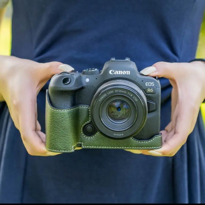 เคสป้องกันกล้อง Canon R6 แฟชั่นน้ําหนักเบา R7 ฐาน Canon R8/RP เคสหนัง R5/R50/R10