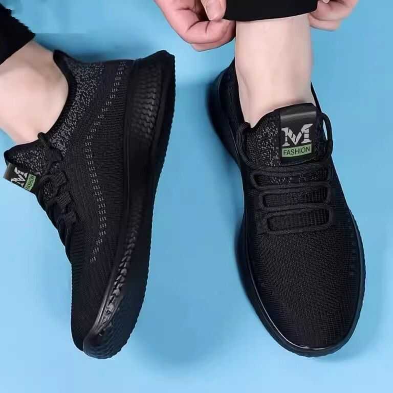oven Mesh Casual Black Shoes Soft Soles Lightweight And Breathable Walking Shoes, Old Beijing Cloth