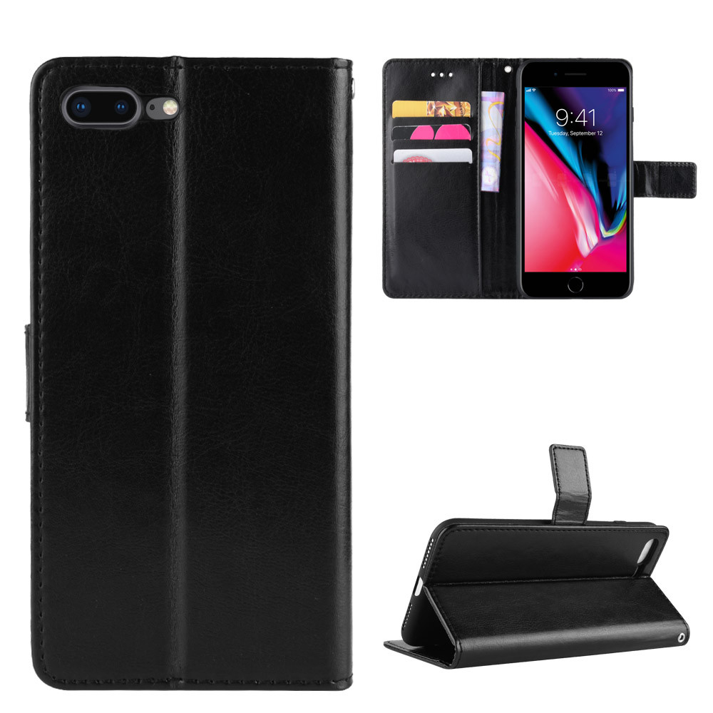 กระเป๋าสตางค์ซองหนังสําหรับ iPhone 6 6S 7 8 Plus Flip Card Slot เคสโทรศัพท์ฝาครอบ