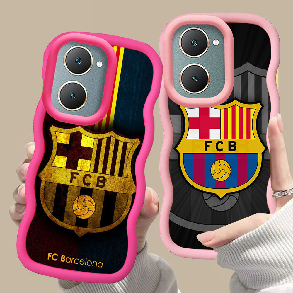 MERAH D-8 FC Barcelona สีชมพูสีแดงปลอกสําหรับ VIVO Y03t Y27 Y03 Y18 Y18E Y27s Y18i Y36 สีดํา