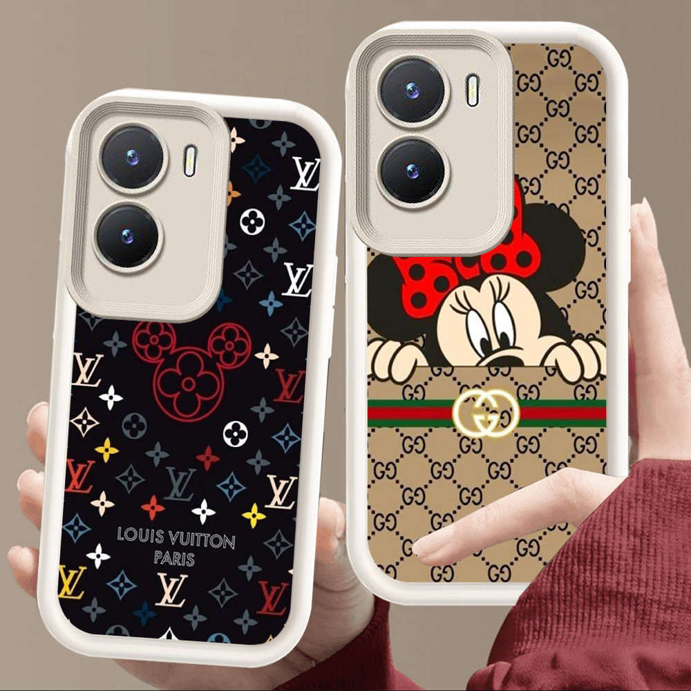 เคสสําหรับ VIVO IQOO Z9 Y15a Y35 Z10 13 Y01 T4 Y55 Y75 Z9X Y22s Y15s Y22 Y56 Y16 5G สีขาวนุ่ม E7 Mic