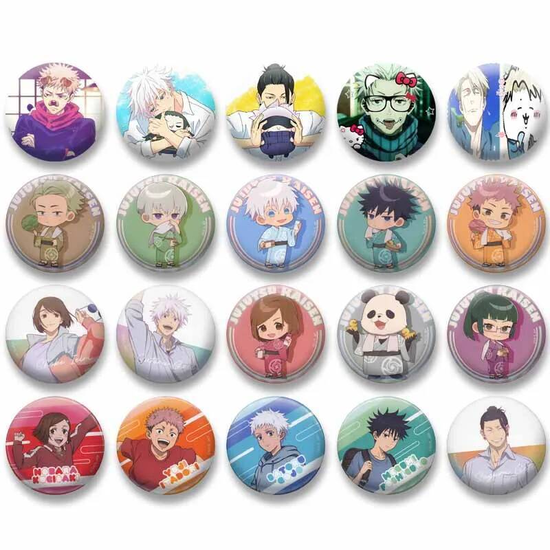 การ์ตูน Satoru Gojo Yuji Suguru Meme Pins ตลกอะนิเมะ Jujutsuu Kaisen ปุ่มเข็มกลัดกระเป๋าแจ็คเก็ตป้าย