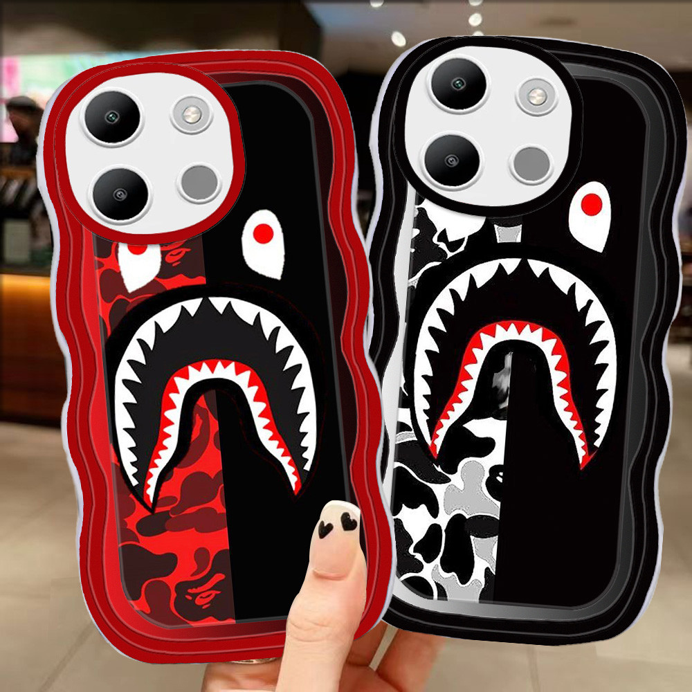 A-83 bape shark TPUปลอกสําหรับXiaomi Redmi 15C 13X 13CหมายเหตุPOCO M6 M7 13 Pro Plus 5Gเคสใส