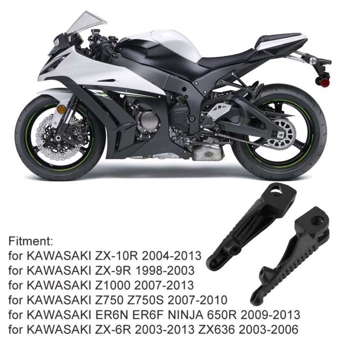 1Pair Motorcycle Front Foot Pegs Footrest for ZX6R ZX7R ZX9R ZX10R ZX12R Z1000 Footrest Motorcycle