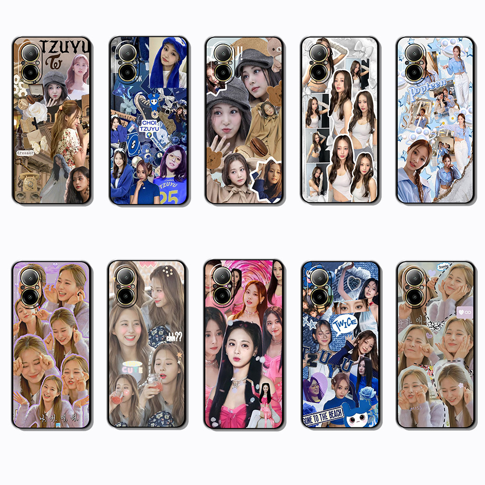 เคสโทรศัพท์สีดําแบบนุ่มสําหรับเคส Realme C67 Tzuyu