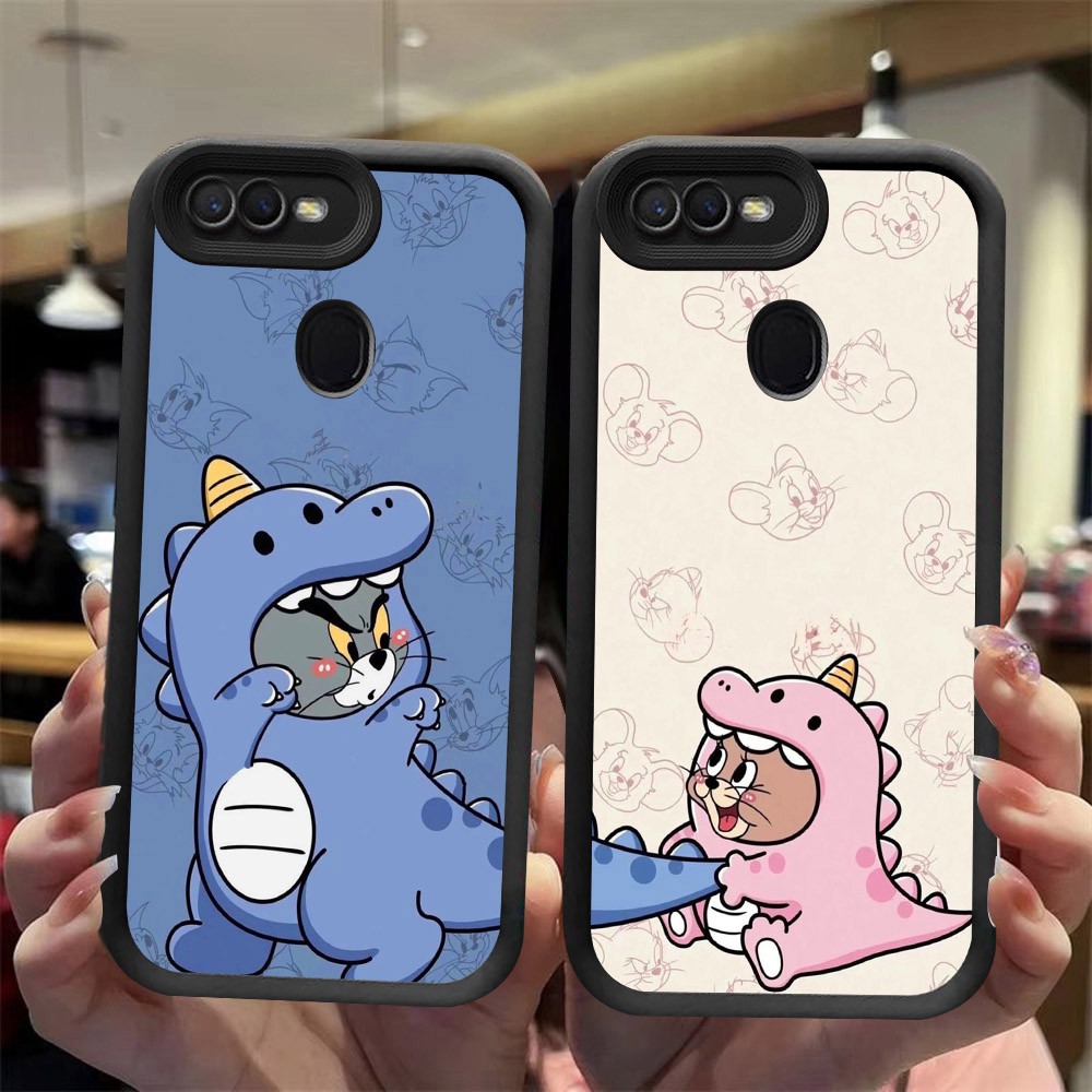J-33 Cat Mouse couple ดำขาวชมพูเคสโทรศัพท์หรับ OPPO A7 A11K A12 A3S A12E A1K A5S A12S AX5S