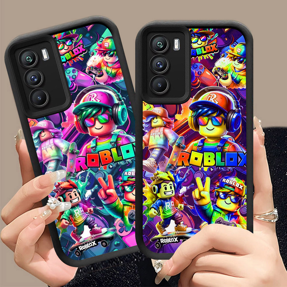 Q-36 Super Roblox ขาวดำเคสโทรศัพท์หรับ Realme C75X C75 14X C73 5G ปกสีชมพู