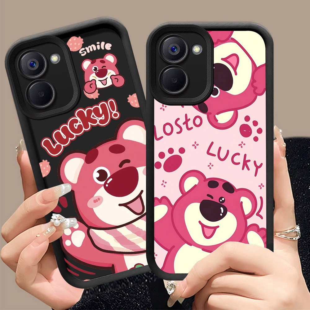 Q-17 Lotso ขาวดำเคสโทรศัพท์หรับ VIVO IQOO Y03T Y18S Z9 T3 Y03 Y18i Y18 LITE ปกสีชมพู