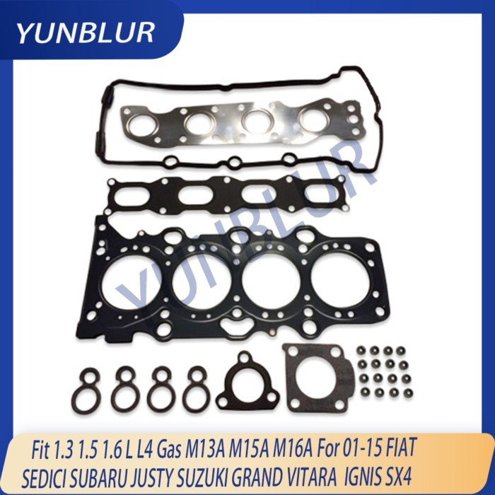 Engine Full Gasket Set Fit 1.3 1.5 1.6 L L4 Gas M13A M15A M16A For 01-15 FIAT SEDICI SUBARU JUSTY S