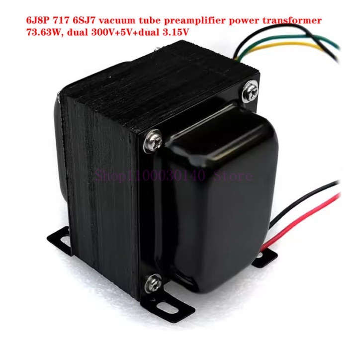 6SJ7 717 6J8P vacuum tube preamplifier power transformer 73.63W, output 300V-0-300V 0.065A; 5V 3.5A