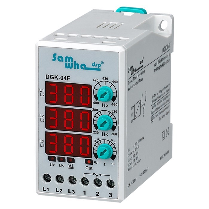 Samwha-Dsp DGK-04F Phase Sequence Three Phase Failure Voltage Protection Relay Voltage Seting Relay