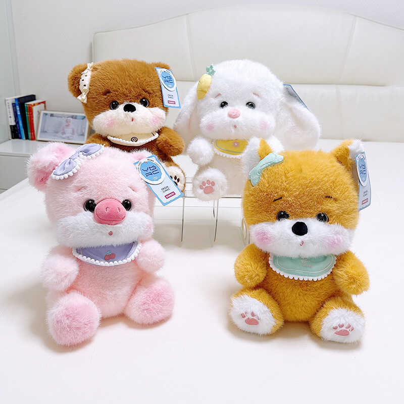 Yuandian Plush Chuangyoyo Series Piggy Plush Doll Bib White Rabbit Doll Puppy Sleeping Doll