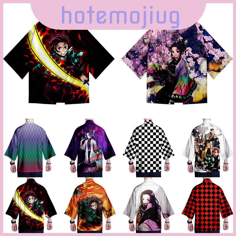 Demon Anime Fashion Slayer Kimetsu ไม่มี Yaiba คอสเพลย์หลวมเสื้อคลุมเสื้อคลุมเสื้อคลุมเสื้อคลุมเสื้อ