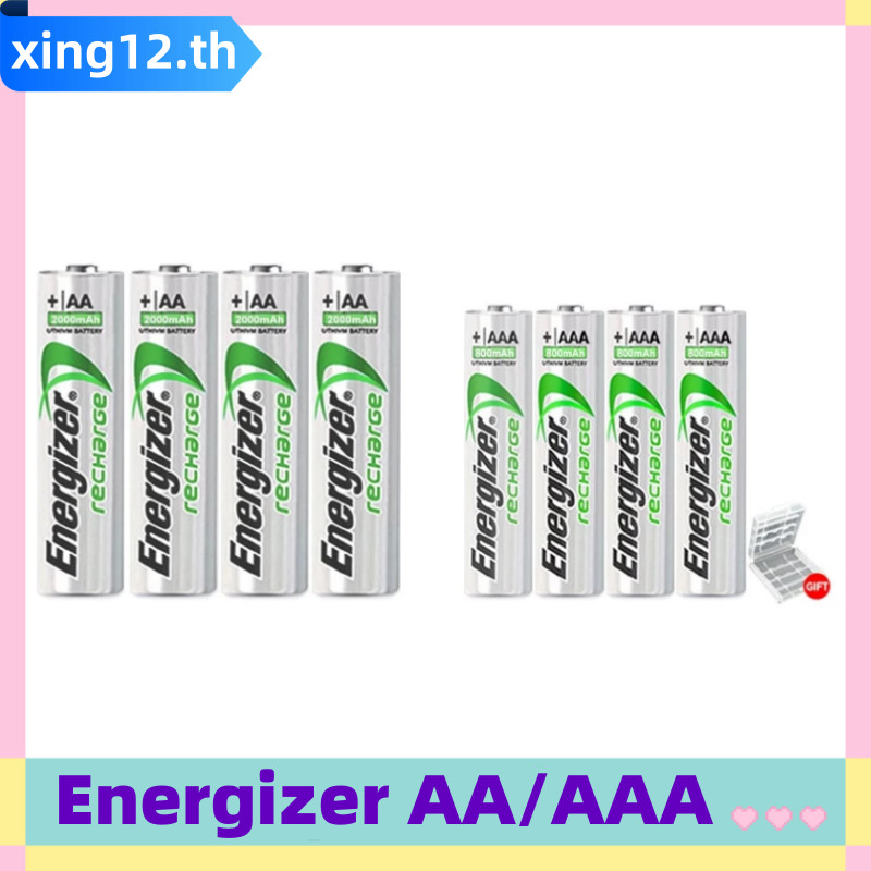 ใหม่ Energizer AA/AAA แบตเตอรี่ชาร์จ 1.2V Ni-MH NiMH 2000mAh 800mAh 4 เซลล์