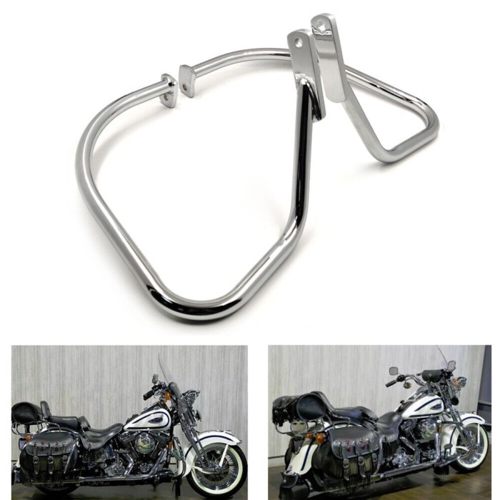 Motorcycle Saddlebag Guard Rail Crash Bar For Harley Davidson Softail Heritage Springer FLSTS 1998-