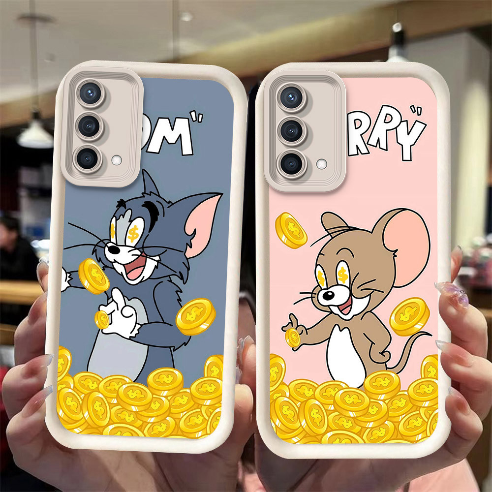 J-27 Cat gold Mouse ดำขาวชมพูเคสโทรศัพท์หรับ OPPO A94 A95 A93 A74 A93S 5G