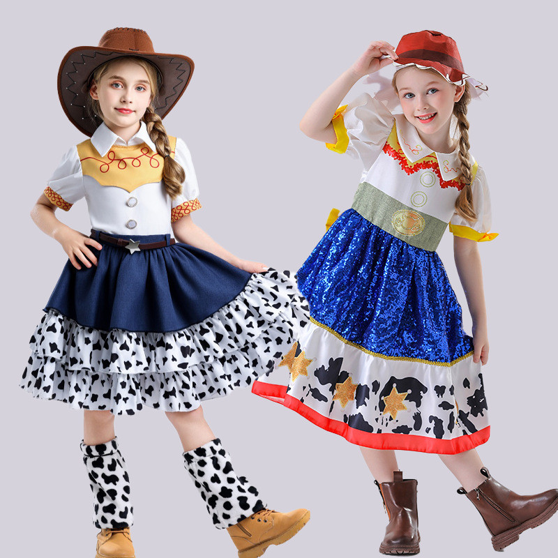 Halloween Girls Jessie Dress Childrens Lolita Princess Toy Story Woody Cowboy