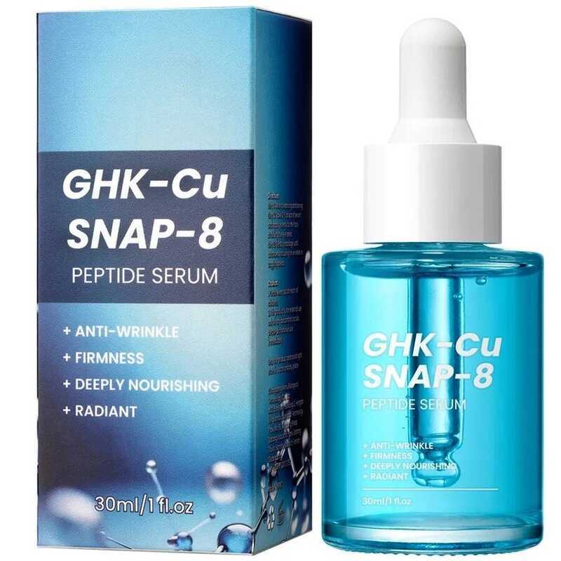 GHK-Cu Copper Peptides เซรั่มบํารุงผิวหน้าพร้อม SNAP-8 สําหรับริ้ว, ริ้วรอย, กระชับ, ความชุ่มชื้นลึก