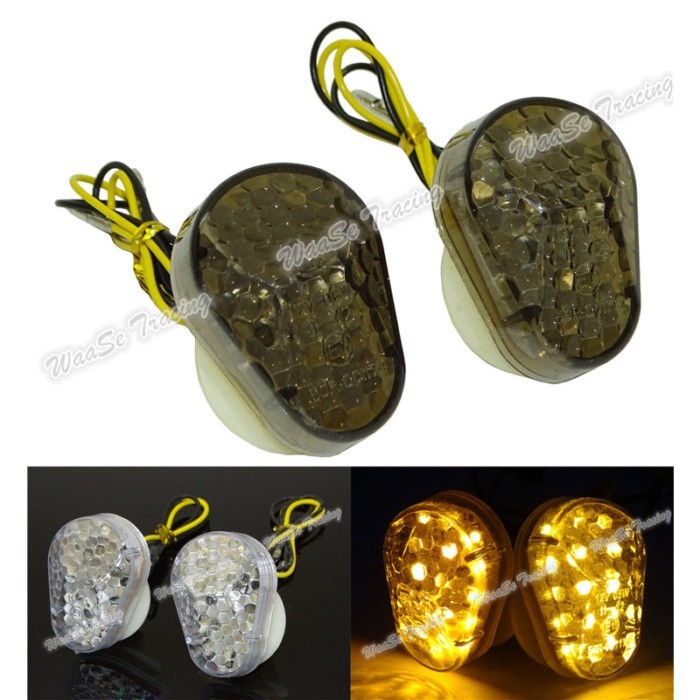 waase LED Flush Mount Turn Signal Indicator Light Blinker For Kawasaki Ninja Z750 Z750S ZX6R ZX7R Z