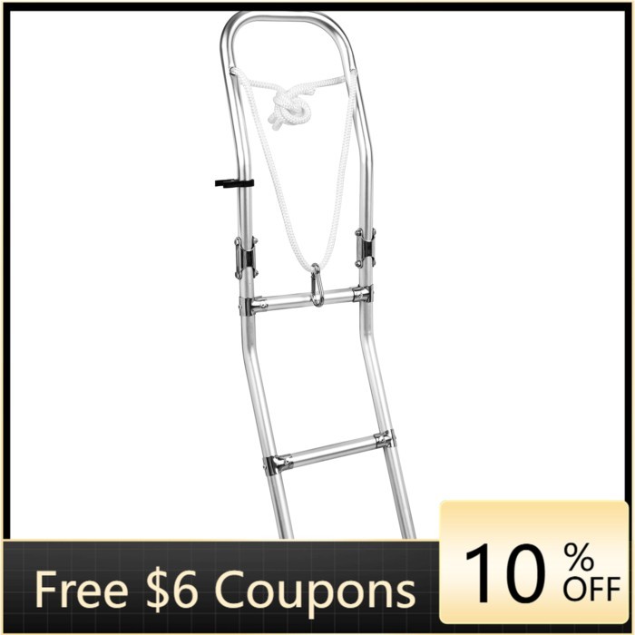STLF HANSE MARINE Aluminium Folding Ladder 2 Steps 3 Steps for Inflatable Boats