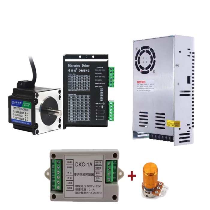 Nema23 Stepper Motor Set 1.2N.m Motor & Driver DM542 and 350W 24V Switching Power Supply with DKC-1