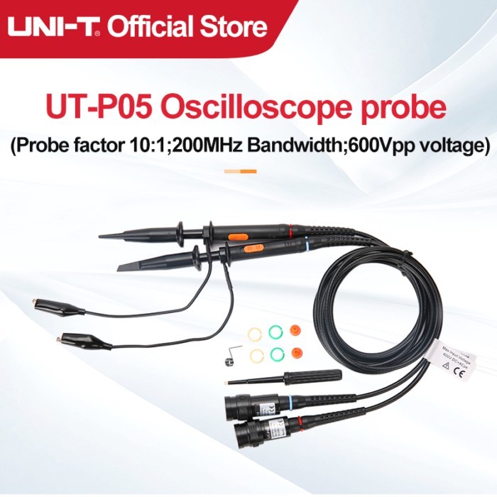 UNI-T UT-P05 200MHz Oscilloscope Probe Passive Probe Applies to UTD2000 Series Oscilloscope
