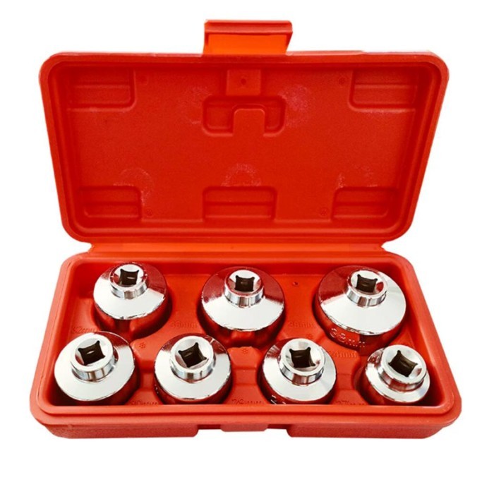 7 Pcs Low Profile Oil Filter Removal Socket Wrench Tool Set 24mm 27mm 29mm 30mm 32mm 36mm 38mm Auto