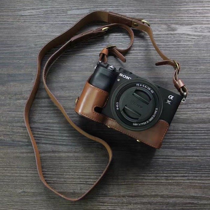 กระเป๋ากล้อง Sony A7C A7C (28-60 มม.) เคสหนังกล้องฝาครอบป้องกัน