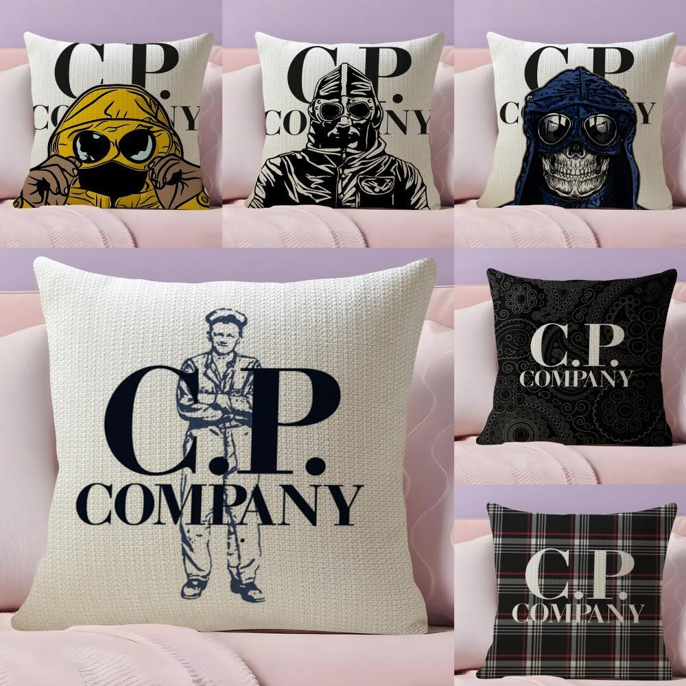 แฟชั่น C_C และ P C_Company ปลอกหมอนอิงผ้าลินินผ้าอินทรีย์พิมพ์สองด้าน Breathable หมอนโซฟาตกแต่งบ้าน