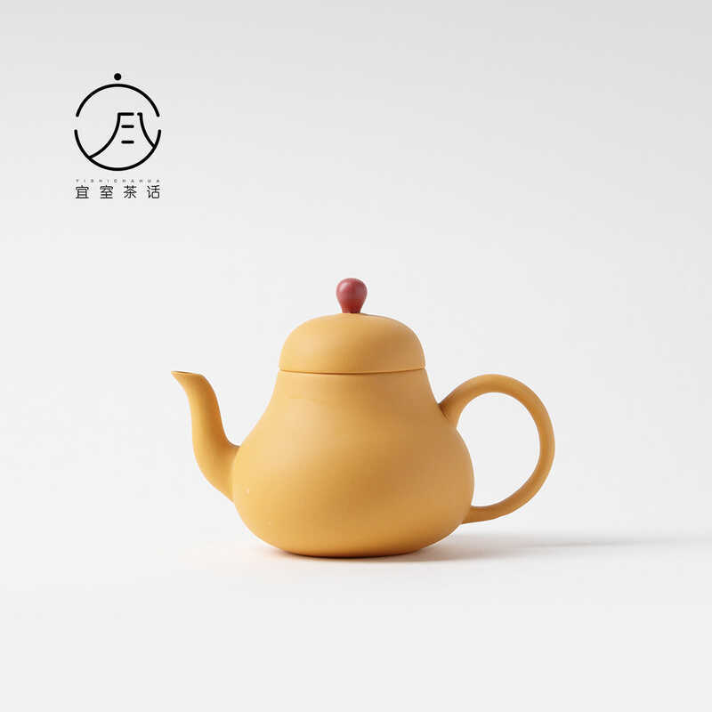 Yishi Tea Hua ทําด้วยมือแร่ดิบส่วนสีเหลืองโคลนกาน้ําชาดินสีม่วงหม้อซิทอัพกาน้ําชาเซรามิกในครัวเรือนพ