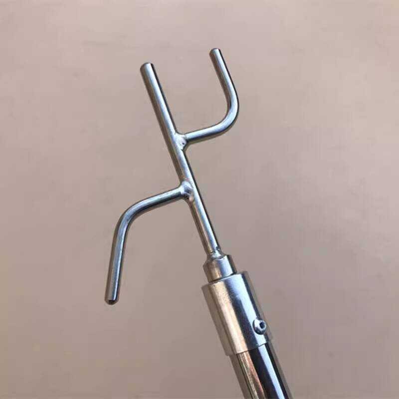 สแตนเลส Tipless Picking Line Hook 3m5m10m นูน Telescopic Rod หนา Dip Net Rod 8 มม.ปากโค้ง Hook wangj