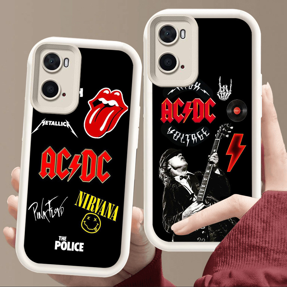 เคสสําหรับ OPPO A57 A77s A76 A36 A57e A96 A57s A77 นุ่มสีขาว E25 ACDC Band