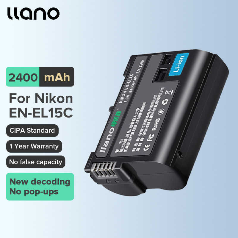 C LLANO แบตเตอรี่กล้อง Nikon En-El15 Camera Battery 2400Mah For D7100 D7500 D750 D700 D7200 D810 D8