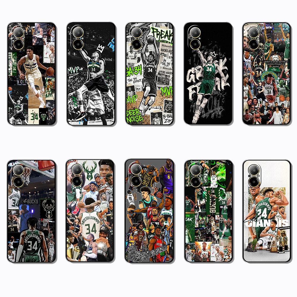 Realme C67 Giannis Antetokounmpo เคสโทรศัพท์สี TPU สีดํานุ่ม