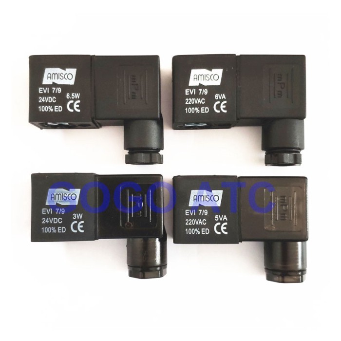 EVI 7/9 220V 6VA/5VA/5.5VA 24V 6.5W/4.8W/3W AMISCO Solenoid Valve Coil