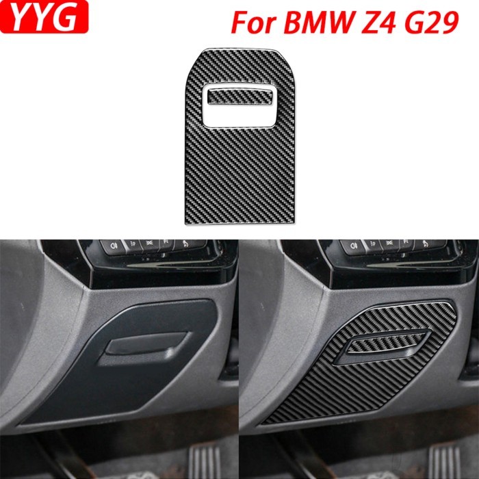 For BMW Z4 G29 2019-2022 Real Carbon Fiber Driver Storage Box Panel Decorative Cover Car Interior M