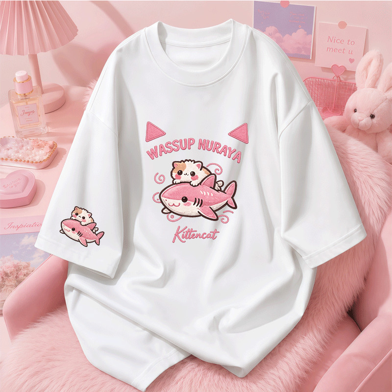 [COD] COOL สีดําแขนสั้น คอกลม สีขาว-ดำ OVERSIZE สตรีทแฟชั่น Christmas CASUAL ลายการ์ตูน NEW YEAR เสื้อยืด FASHION ผู้ชาย