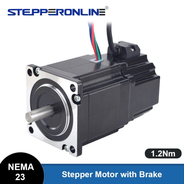 STEPPERONLINE Nema 23 Stepper Motor 1.2Nm with Electromagnetic Brake 4A 2 Phase Nema23 Open Loop St