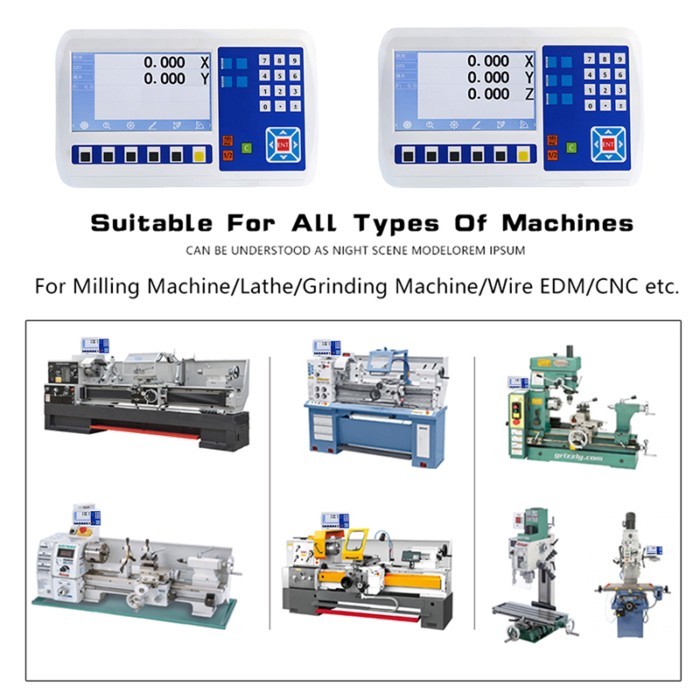 YH800-2V 3V 4V 5V LCD DRO Set 2 3 4 5 Axis 11 Languages Digital Readout Kit Linear Scales 5U 5V TTL
