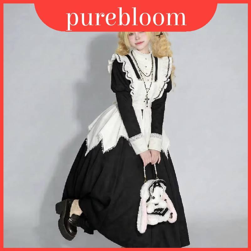 Lolita Medieval Gothic Dress พร้อมรายละเอียดเอวสําหรับคอสเพลย์และเหตุการณ์สไตล์ Street