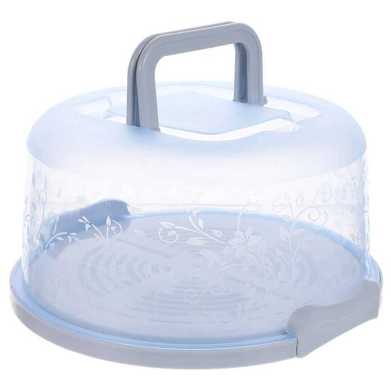 Round Carrier Portable Buckle PP Baking Box with Handle Handy Cupcake Holder Tray Cake Packaging